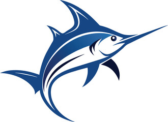 Naklejka premium A colorful swordfish jumps in an angle