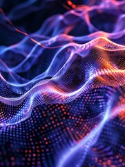 Abstract digital background. Can be used for technological processes, neural networks and AI, digital storages, sound and graphic forms, science, education, etc.