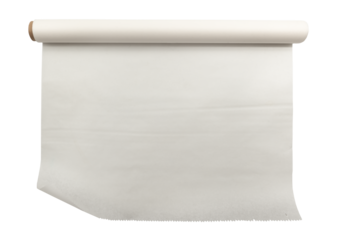 Roll of parchment paper for baking on a white background. Parchment paper isolate. homemade baking