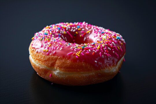 Scrumptious sweet treats on black canvas awaiting discovery