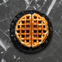 Modern Waffle Maker on Black Granite Surface – Perfect for Delicious Breakfasts