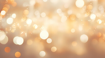 Abstract cream background with blurry festival lights and outdoor celebration bokeh
