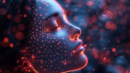 Conceptual representation of generative music and artificial intelligence (AI) intertwined with internet and programming, presented against an abstract background.