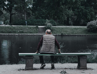 man sitting on a bench