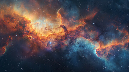 Mesmerizing Abstract Photo of a Celestial Nebula Capturing the Beauty of Space's Mystical Clouds