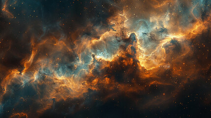 Mesmerizing Abstract Photo of a Celestial Nebula Capturing the Beauty of Space's Mystical Clouds