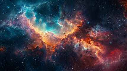 Mesmerizing Abstract Photo of a Celestial Nebula Capturing the Beauty of Space's Mystical Clouds