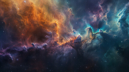 Mesmerizing Abstract Photo of a Celestial Nebula Capturing the Beauty of Space's Mystical Clouds
