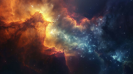 Mesmerizing Abstract Photo of a Celestial Nebula Capturing the Beauty of Space's Mystical Clouds