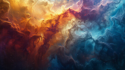 Mesmerizing Abstract Photo of a Celestial Nebula Capturing the Beauty of Space's Mystical Clouds