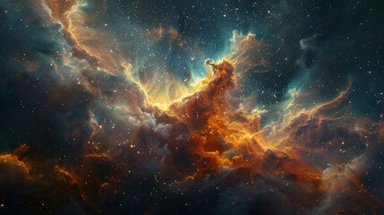 Fototapeta premium Mesmerizing Abstract Photo of a Celestial Nebula Capturing the Beauty of Space's Mystical Clouds