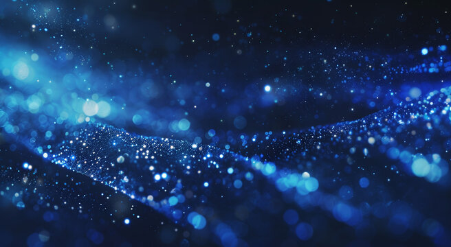 Space bokeh, dreams abstract blue glow particles abstract bokeh background,AI generagen