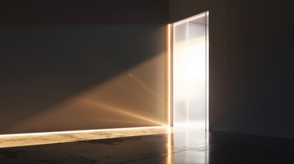 Illuminated light coming from  door