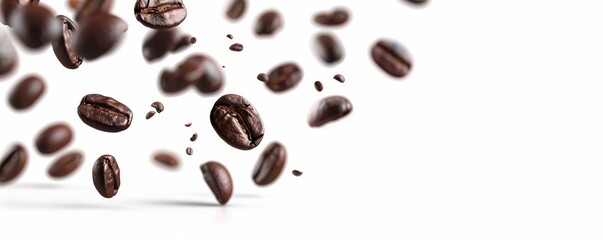 Obraz premium coffee beans isolated on white background set