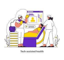 Tech-Assisted Health Flat Vector illustration.