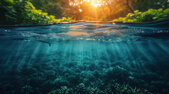 Ecosystem Services the crucial services provided by marine ecosystems such as oxygen production and climate regulation Concept