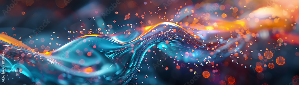 Poster explore the fusion of ai innovation with abstract art through a dynamic