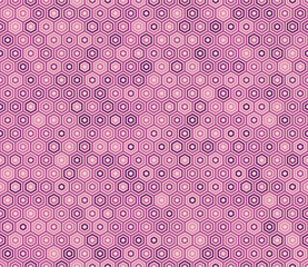 Tileable Hexagon Pattern. Plain hexagon frames. Pink color tones. Hexagon geometric shapes. Tileable pattern. Seamless vector illustration.
