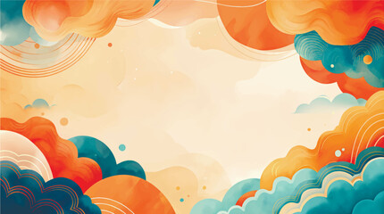 Vector illustration, A colorful banner template for the background. "Asian Native American Heritage Month, Hawaiian Pacific Islands" with an empty space for text. AAPI AANHPI abstract background