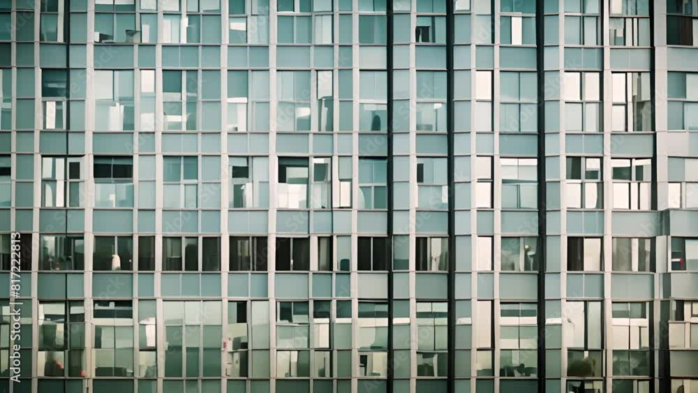 Aufkleber close up of glass building with many windows generative ai