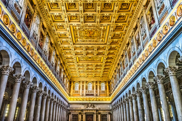 Long Columns Nave Papal Basilica Paul Beyond Walls Rome Italy