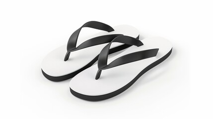 Mockup of a blank pair of flip flops, presented as a 3D illustration on a white background.