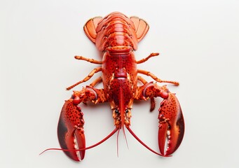 big red lobster isolated on white background