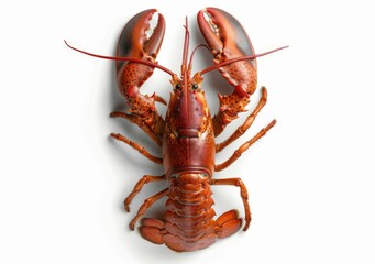 big red lobster isolated on white background