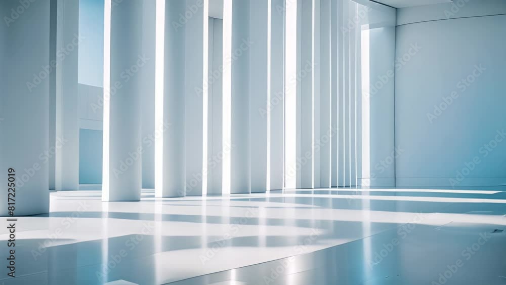 Aufkleber empty room with white columns and blue sky generative ai