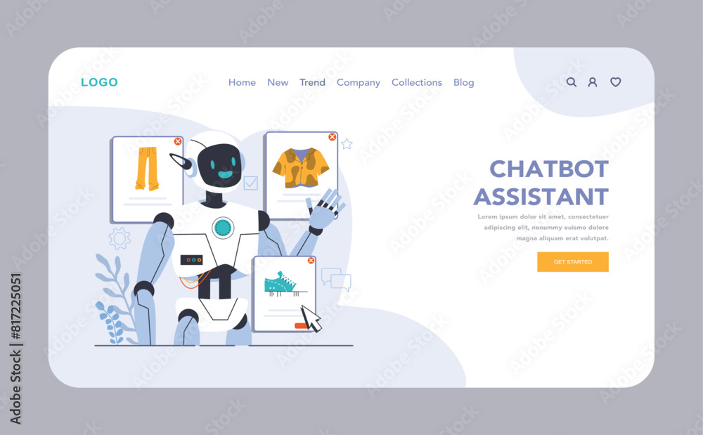 Canvas Prints chat bot web or landing. ai-powered customer service. online consultation