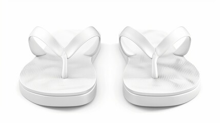 Realistic 3D vector illustration of white blank flip flop set, suitable for advertisement, logo print, and mockup purposes.