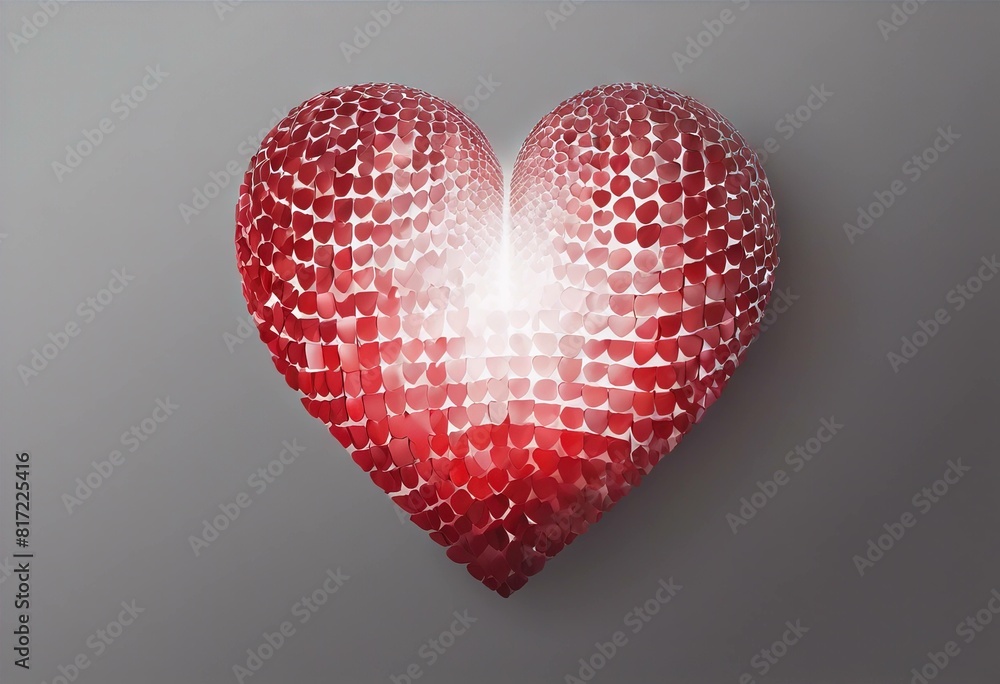 Poster 'fill 10 eps vector heart red grey path gradient'