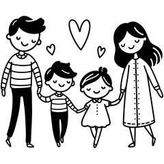 Family Tree for Mother, Father, Son, and Daughter