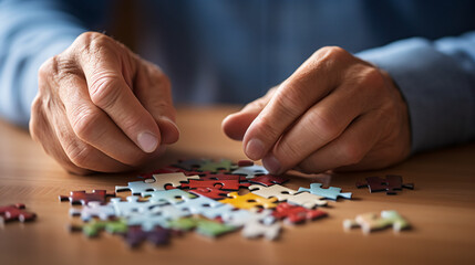close up shot of a hand solving a puzzle. - Powered by Adobe