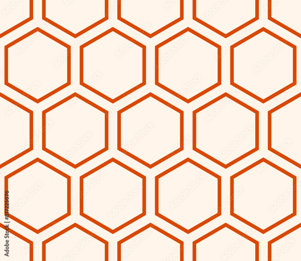 Poster hexagon pattern. orange color on matching background. hexagon mosaic background. large hexagons. sea