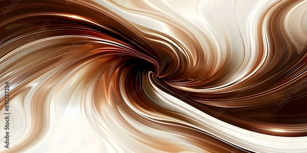Poster satin ripple effect with gradient color flow in an abstract chocolate swirl texture. concept abstrac