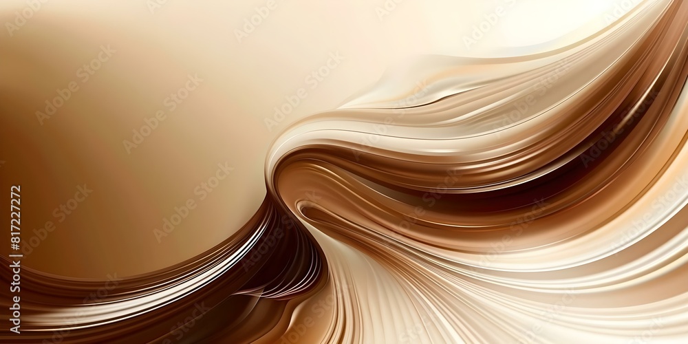 Poster abstract chocolate swirl texture with gradient color flow and satin ripple effect. concept chocolate