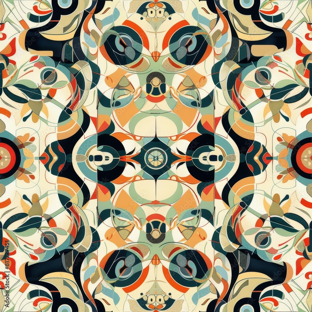 Poster design an abstract pattern that draws inspiration from the intersection of nature and technology