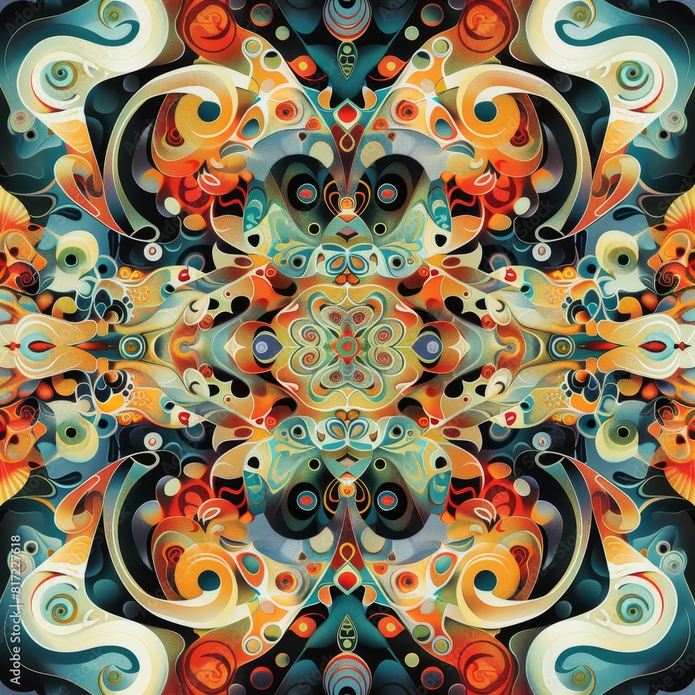 Poster abstract pattern that draws inspiration from the world of fractal geometry