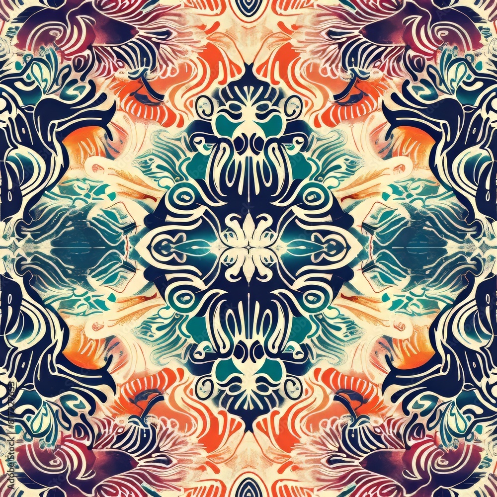 Poster abstract pattern that draws inspiration from the world of fractal geometry
