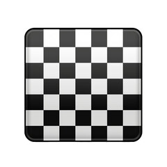 black and white chess board icon isolated on a transparent background.