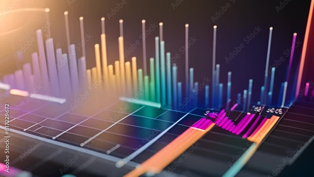 Poster colorful graph displayed on computer screen generative ai