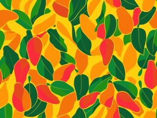Mango fruit pattern, seamless repeating texture
