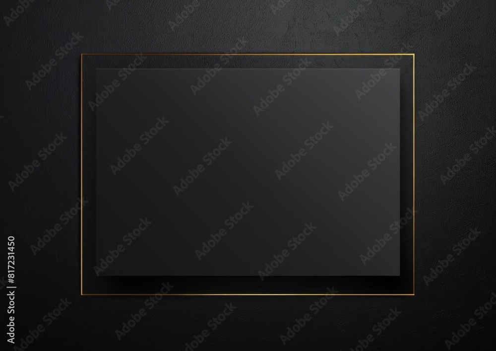 Aufkleber luxury black background with a golden frame with copy space generative ai