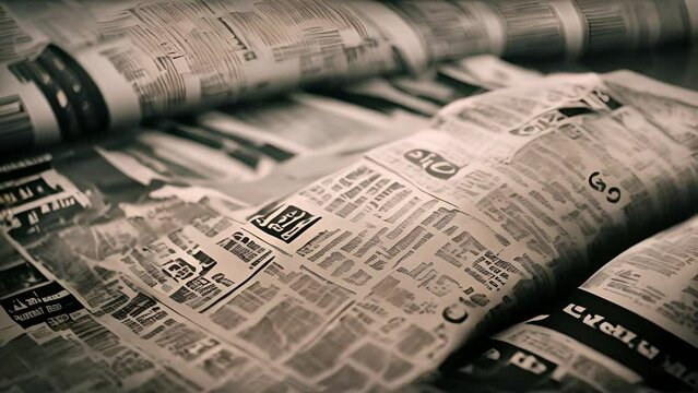 Close Up of Pile of Newspapers Generative AI
