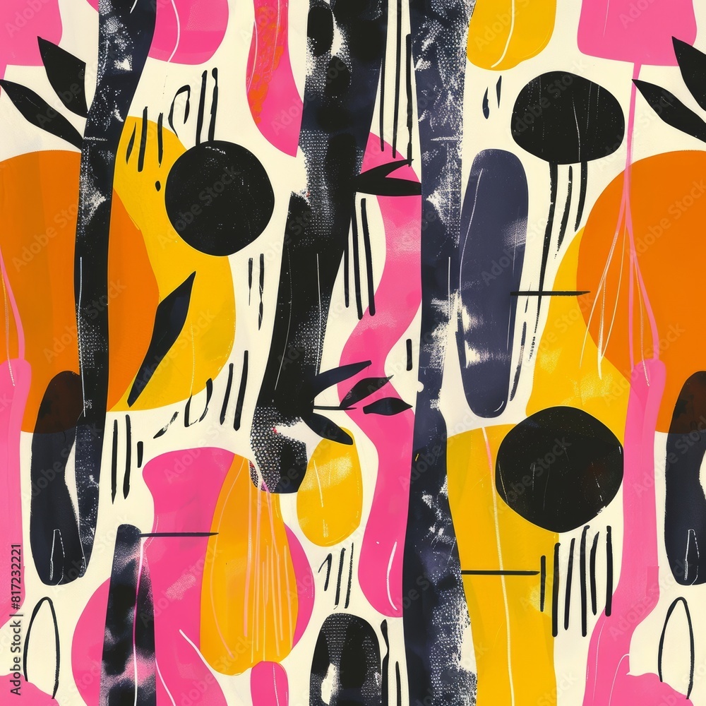 Poster abstract pattern, embracing a contemporary twist with an interplay of vibrant lines