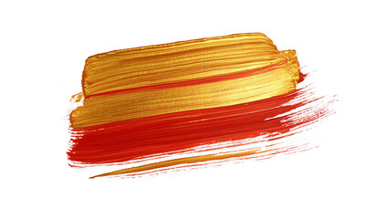 gold and red brush watercolor painting isolated on transparent background. watercolor png