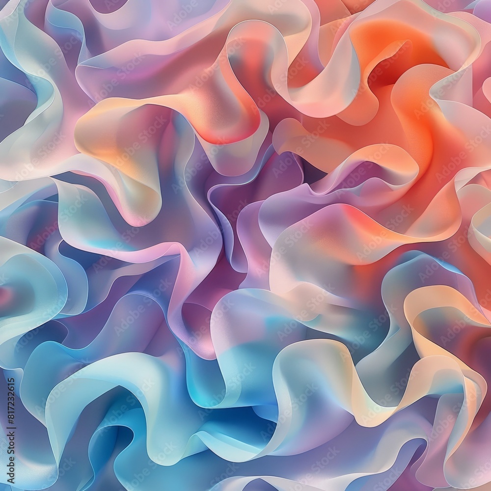 Poster abstract pattern, exploring the world of organic forms with fluid transitions