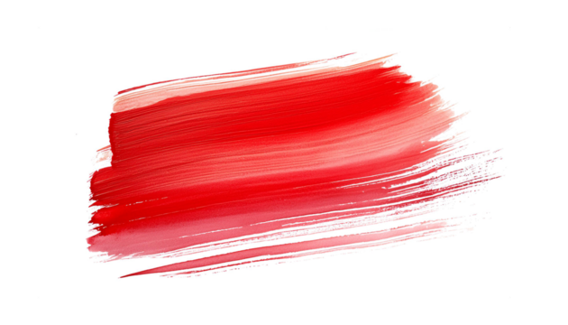 Shiny red brush watercolor painting isolated on transparent background. watercolor png