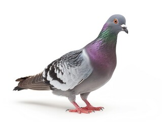 Pigeon on white background